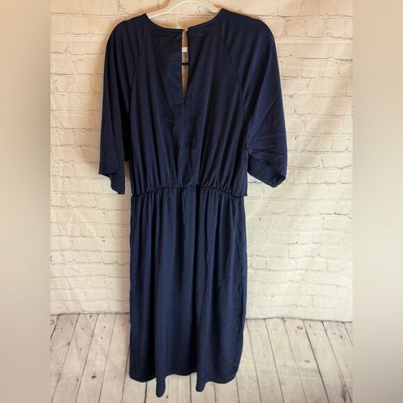 City Chic Sleek Tie Dress BLUE Size 18 - Picture 13 of 14